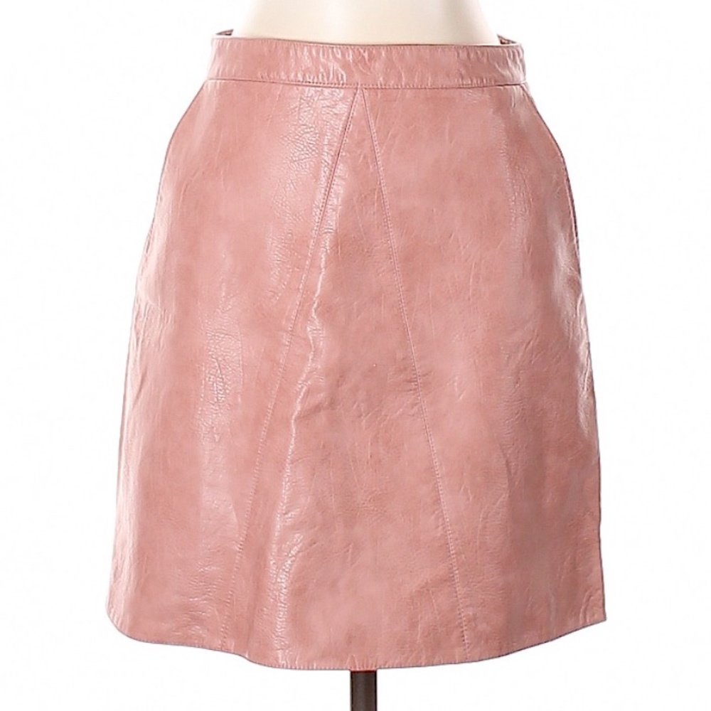 Zara Pink Faux Leather Skirt